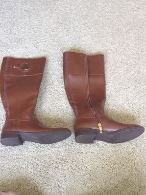 Tommy Hilfiger Brown Knee-High Zip Riding Boots